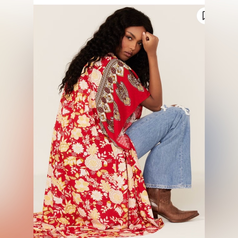 Red Floral BOG collective kimono
